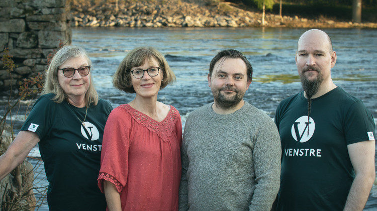 Anne, Inger, Daniel og Audun ved Glomma