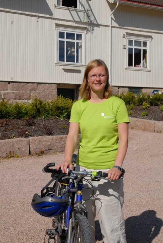  Ulla Nordgarden syklet til valgkampkickoff fra Drammen