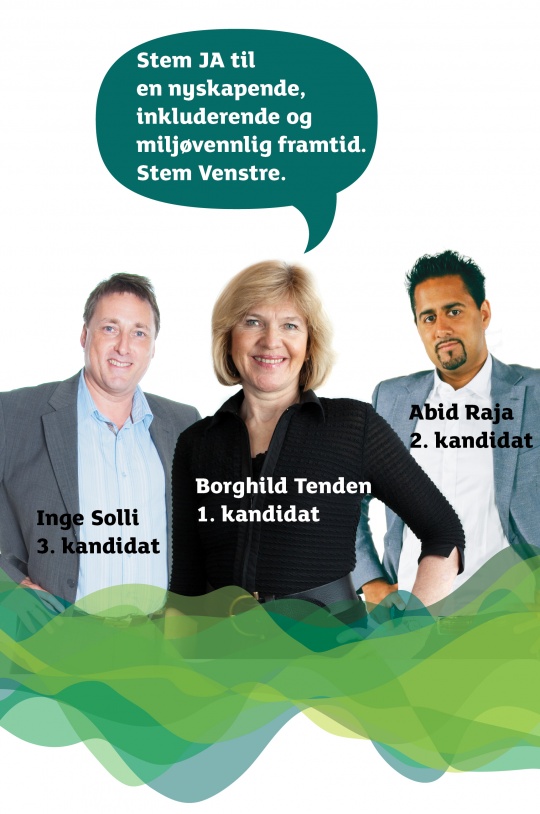 Inge Solli, Borghild Tenden og Abid Q. Raja. 