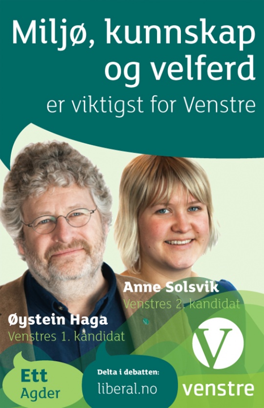  Gi din stemme til Øystein Haga og Venstre ved høstens valg