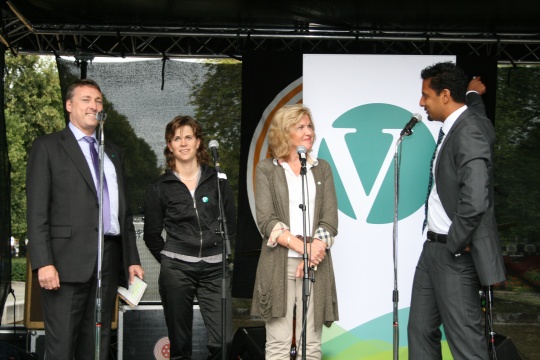Inge Solli, Solveig Schytz, Borghild Tenden og Abid Raja. Fra Venstres valgkampåpning 2011.