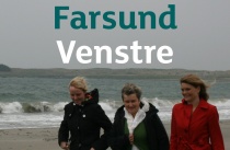  Det blåser ofte friskt fra høyre i Farsund. Kvinnene i Venstre går allikevel frem