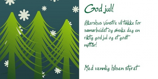 Julekort fra Akershus Venstre