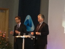 Ola Elvestuen og Nicolay Astrup på NHO-konferanse