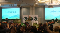 Trine Skei Grande taler til landstyret, årsmøtet i Oslo Venstre og Unges Venstres landsstyre. 